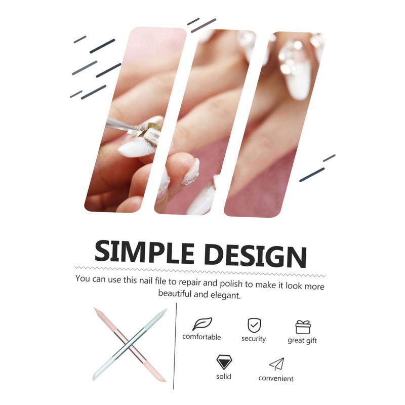 Healeved 2pcs Nail Manicure File Glass Nail Files Trimming Kit