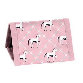 Ragusa-Trade Girls' / Children's Wallet with Cord with Great Horse Motif (23KO), Grey/Pink, 12 x 8.5 x 1 cm, Polyester, Pink/Grey (Ko), coin purse