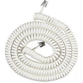 Generic 12-PACK NEW 25Ft White Long Handset Cord Landline Phone Generic Receiver Curly
