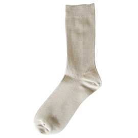 [Walking Bran Bag] Men's Rice Bran Spring Summer Rib Socks, beige