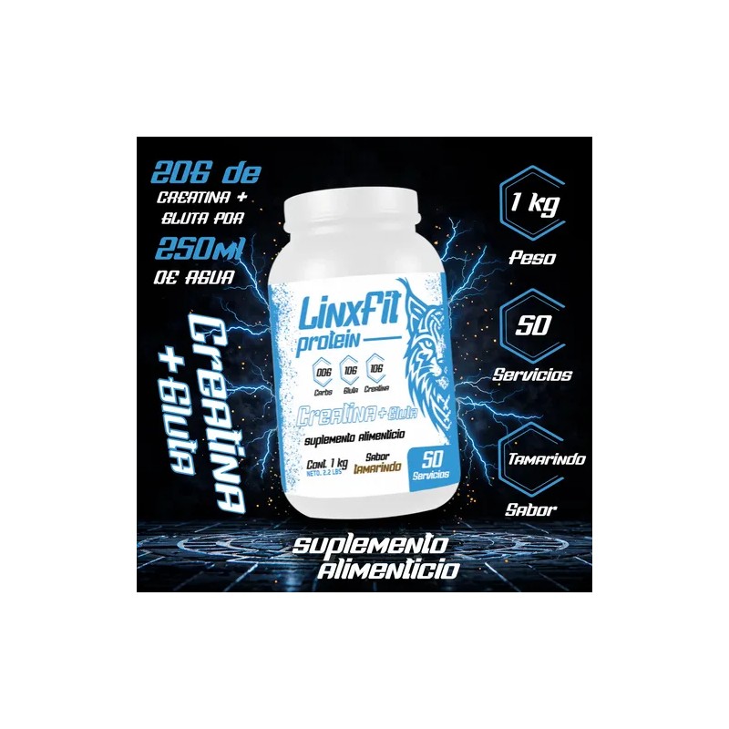 Creatina Glutamina Linx Fit 1kg 50 Servicios Varios Sabor