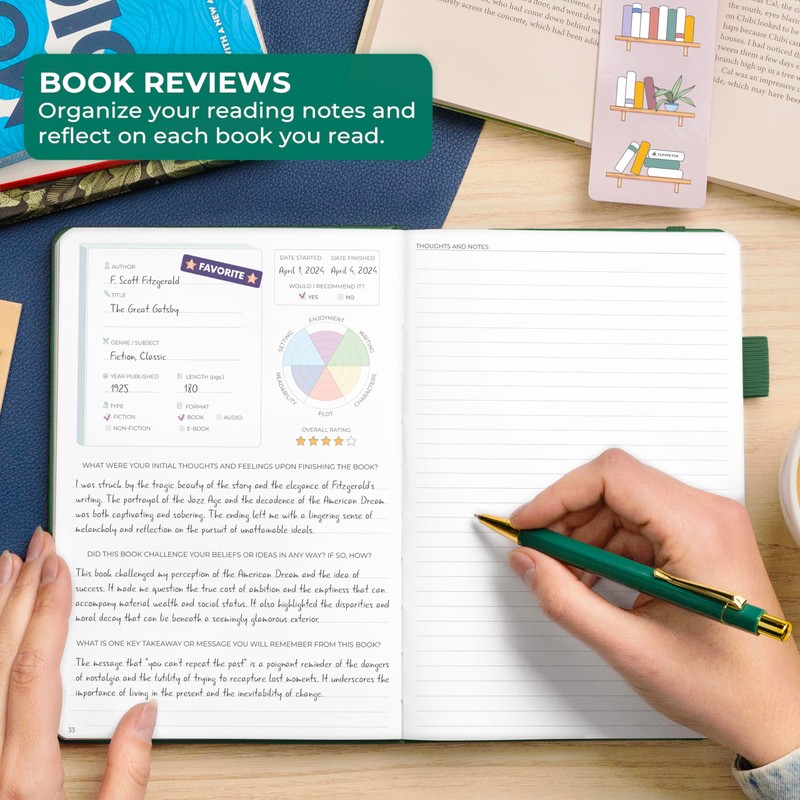 Clever Fox Reading Journal Premium – Review Log Notebook with