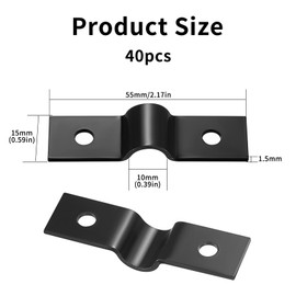 Pack of 40 Double Rod Mat Fence Mat Holder Posts, Double Rod Mat Fence Attachment Accessories, 6 mm Elbow Q235 Iron Pipe Clamps Pipe Brackets Tension Wire Wire Mesh Fence Hose Buckle