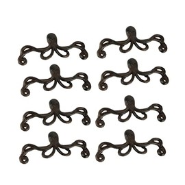 Moby Dick Specialties Set of 8 Rustic Brown Cast Iron Octopus Drawer Handles Cabinet Door Pulls 7 Inches Long