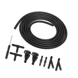 HOPESPANNER Front Windshield Washer Nozzles Kit for Ford F-150 2.2 Meters Windshield Washer Hose with 6pcs Connectors Replaces 3W7Z17603AA Replace Parts Vehicle Components