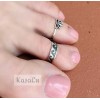 Sterling Silver Ocean Waves Band Adjustable Toe Ring