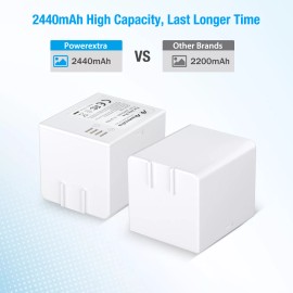Powerextra Battery for ARLO PRO, PRO 2, Extra Rechargeable Camera VMA4400 Lot - 2 *  Batteries