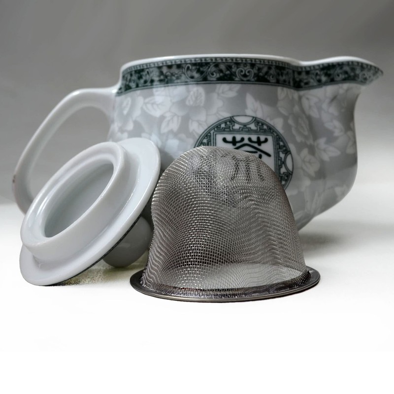 GDLK Porcelain Teapot 500ml With Stainless Steel Filter Tea Pot