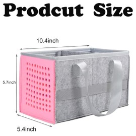 Tonies Carry Case,Toy Tonies Bag, Portable Educational Music Toy Carrying Case, Travel Storage Bag with Handle, Audio Player Felt Storage Box, Used for Storage (Pink)