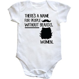 Hippowarehouse There's a name for people without beards. Women. baby vest bodysuit (short sleeve) boys girls