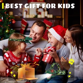 Dysaim Kids Headlamp,Rechargeable T-Rex Dinosaur Headlamp for Kids and LED Head Lamp Camping Gear Flashlight,Hiking Accessories Headlight Toys,Four Light Modes Suitable for Reading/Party Gift