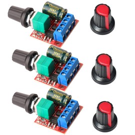 Gebildet 3 pieces PWM motor speed controller, DC 5V-35V 5A adjustable reversible, DC 6V 12V 24V 35V variable voltage regulator dimmer control switching, with LED display and switch function