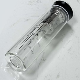 drinmoaer 23 oz Glass Water Bottle with Infuser and Black Stainless Steel Lid