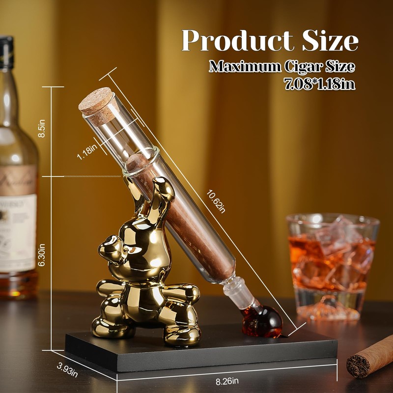 Cigar Aromatherapy Glass Tubes with Exquisite Base, DIY Cigar Humidors