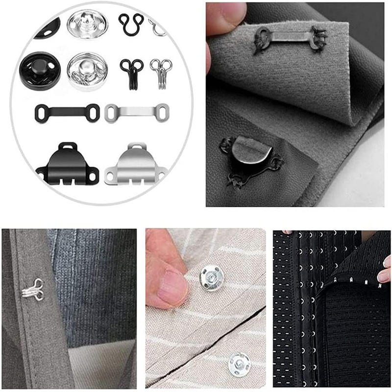 HappyHome Spring Hook, Thin Hook, Snap Button, Sewing Kit, Metal