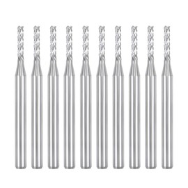 sourcing map 10 Pieces 1.7 mm Carbide End Mill Engraving Cutter for PCB Machine, 1/8 Inch Shank