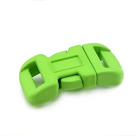 Ganzoo Plastic Click Fastener Set of 10, 3/8 Inch Clip Clasp/Buckle/Buckle for Paracord Bracelets, Dog Collars, Backpack, Colour: Light Green