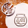 BAKERLOGY Set of 2 Curious Cat and Fish in Fishbowl