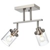 MILUCES 2 Light Track Lighting Kit Brushed Nickel, Bathroom Wall