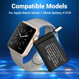 PFHL Battery for Watch Series 1 38mm, (Upgraded) High Capacity Li-ino Polymer Battery for Series 1 38mm A1578 A1802 A1553, Watch 1st Generation A1553 Batteries with Full Repair Tools