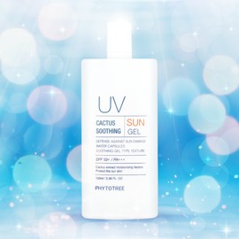 Phytotree Cactus Soothing Aqua Sun Gel 100ml Face Body Skin Moisture Soothing White Cloud Non-sticky Large Capacity Moist Dry Oily Combination Mild Sensitive Sunscreen Sunscreen Sun Lotion / 피토트리 선인장 수딩 아쿠아 선젤 100ml 얼굴 바디 피부 수분 진정 백탁 끈적임 없는 대용량 촉촉한 건성 지성