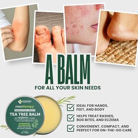 KESMEDIK Bálsamo MaxTherapy de Aceite de Árbol de Té, Alivio para la Piel Con Picazón, Calmante para Erupciones, Hongo del Pubis, Pie de Atleta, Rozad