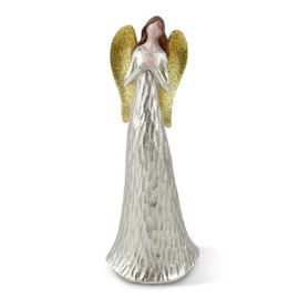 Ayiwiee 10 Inch Guardian Angel Statue Sculpture, Gold Resin Praying Angel Statues for Home Decor, Angel Gifts for Women, Thanksgiving Christmas Ornament Memorial Gifts