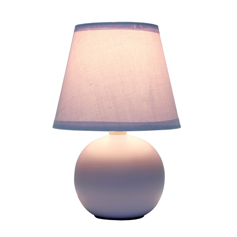 Simple Designs LT2008-PRP Mini Ceramic Globe Table Lamp with Matching