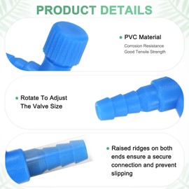M METERXITY 20-Pack Aquarium Air Valve for 3/16" Airline Tubing PVC Aquarium Air Control Valves for Fish Tanks/Aquaculture, Regulators Air Pump Adjustable Valve[Blue]