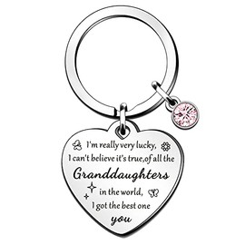 QMVMV Granddaughter Gifts from Grandma Grandad Birthday Christmas Keyring for Granddaughter