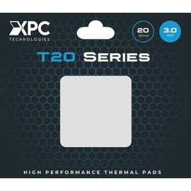 XPC High Performance 20W/mK Thermal Pad T20 Series, 100 x 100mm, White, 0.5mm to 3.5mm Thickness, Non-Conductive for GPU, Electronics, Computer Parts (3.00mm)