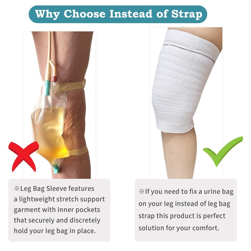 Catheter Leg Bag Holder Convenient Washable Reusable Elastane Stitched Wrapped