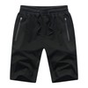 Tansozer Men's Cotton Shorts with Zip - black, size: l