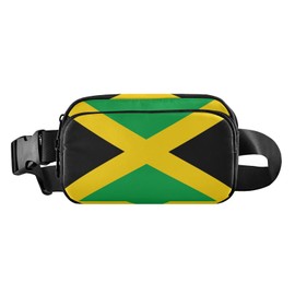 JHKKU Hiking Fanny Pack Jamaica National Flag Waist Pack Fashion Casual Hip Bum Bag with Adjustable Strap for Women & Men Hands Free Crossbody Bags for Outdoors, Hiking, Running, Travel