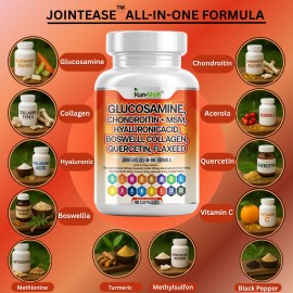 Kun Shafi Glucosamine Chondroitin MSM, Collagen, Hyaluronic Acid & Joint Support 90 Caps