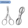 GIVEDOUA 2Pcs Folding Scissors,Safe Portable Travel Scissors,Stainless Steel Telescopic Cutter