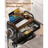 ALVOROG Rolling Cart with Drawer and Wood Table Top, 3