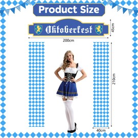 Defresit Oktoberfest Decoration - Bavarian Blue and White Diamond Archway Banner Set - Large Oktoberfest Party Entryway Décor for Beer Festival, German Parade, Bavarian Party Supplies