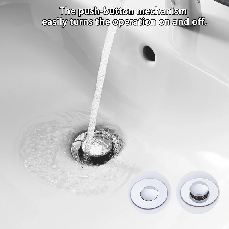 2PCS Pop Up Sink Plug Replacement Easy Cleaning and Durble