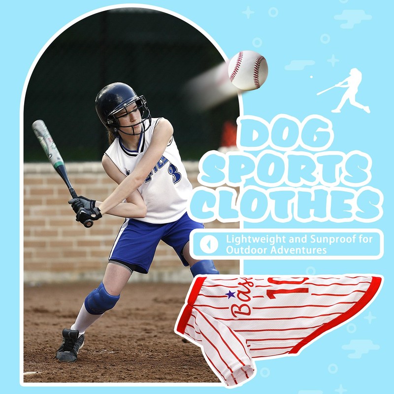 Paiaite Sleek Striped Dog Vest: Sleeveless Baseball-Style Dog Shirt, Ideal