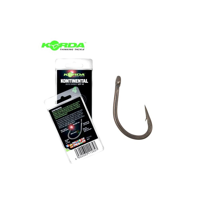 Korda Kontinental Size 1/Carp Fishing Hooks