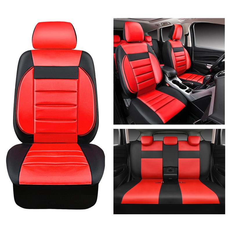 CAR PASS Leather Seat Covers Full Set Universal Water Resistant