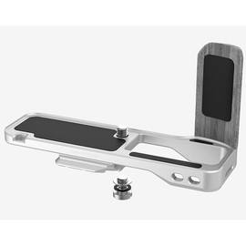 FALCAM Metal Hand Grip L Bracket Anti-Slid Rabbit Cage Bracket Tripod for FUJI Film X100 VI - Quick Release Aluminium, Black Durable - Color: Silver