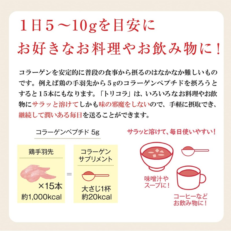 【低分子コラーゲン】トリコラ コラーゲンパウダー 国産原料１００％ コラーゲンペプチド (100g)