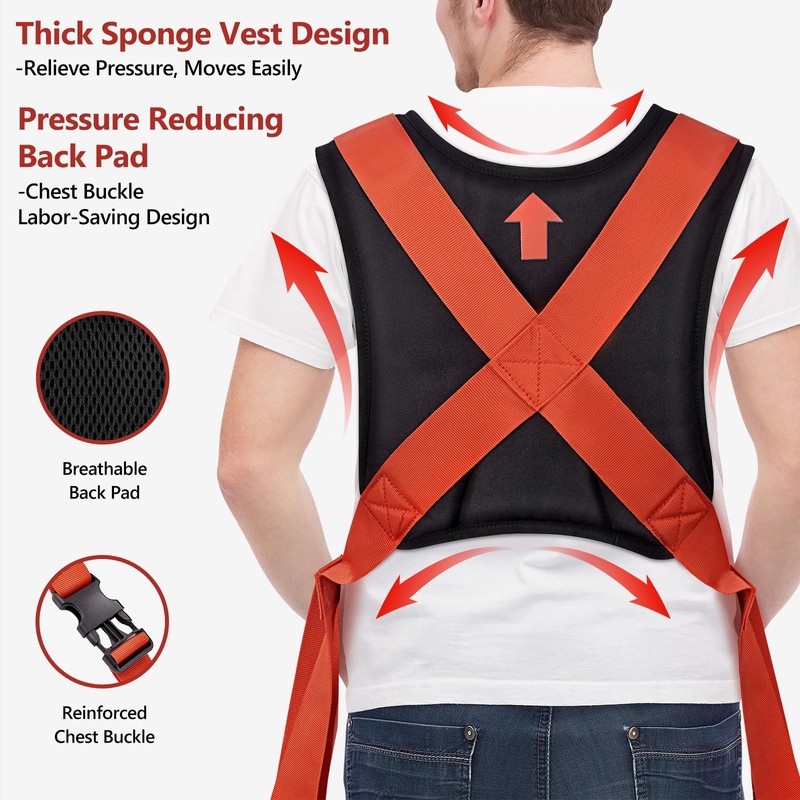 KEDSUM Moving Straps, 2-Person Lifting & Moving System, Anti-Slip Adjustable