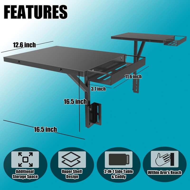 Upper Side Shelf with Griddle Caddy for Blackstone 36″/28″/28XL Griddles,