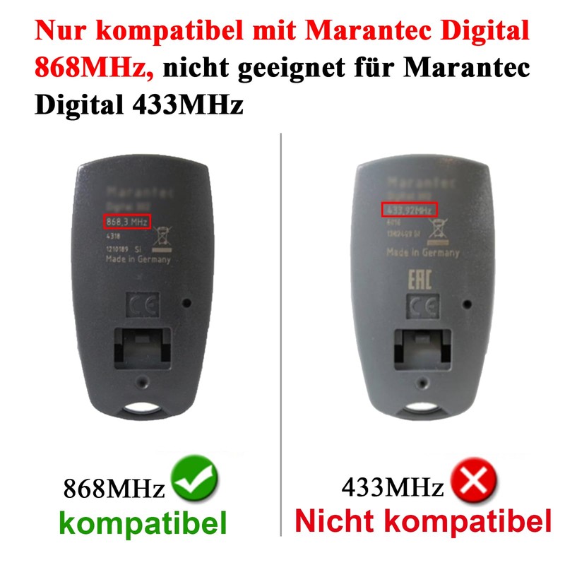 YuliSpy 868Mhz Garage Door Opener Remote Control Compatible with Marantec