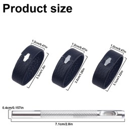 Gosknor Genuine Leather Loop Holder, 3.1/3.2/3.3 cm Cowhide Belt Loops with 4 mm Punch, Belt Loop Holder, Ring Band for 2.8-4 cm Wide Belt/Strap Pack of 6, black, brown