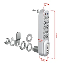 KitLock KL1000 Electronic Lock for Lockers and Furniture Keyless with Combination Lock Vertical Silver
