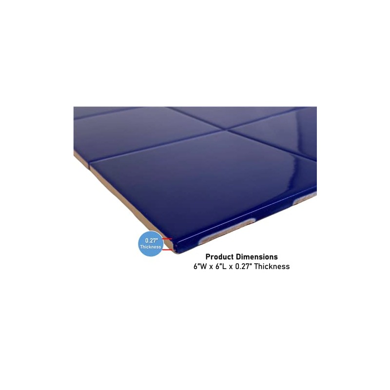 6 in Ceramic Tile Gloss 6x6 Box of 8 Piece